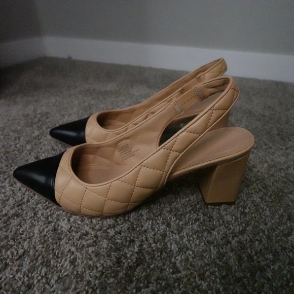 JustFab Shoes - JustFab Edith Quilted Sling-Back Pumps - Size 11
